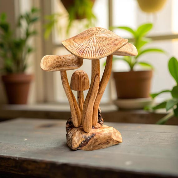 Wooden mushroom on Parasite wood 10 inches.