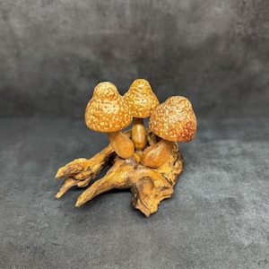 Bell wooden mushroom. Hand carved from Unique organic wood. wooden mushroom decoration, decorative wooden mushrooms, gift, woodenmushrooms,