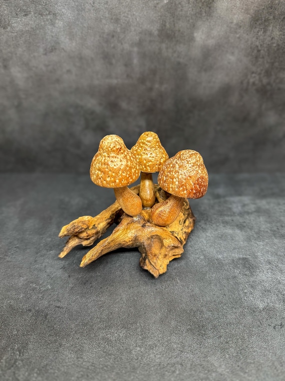 Bell wooden mushroom. Hand carved from Unique organic wood. wooden mushroom decoration, decorative wooden mushrooms, gift, woodenmushrooms,