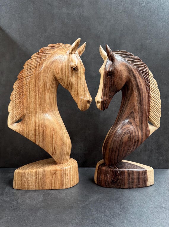 Horse head 30 cm. 12” wood handicraft. horse wood carving. home decor. horse head sculpture. horse figurine. wooden horse head. best gift