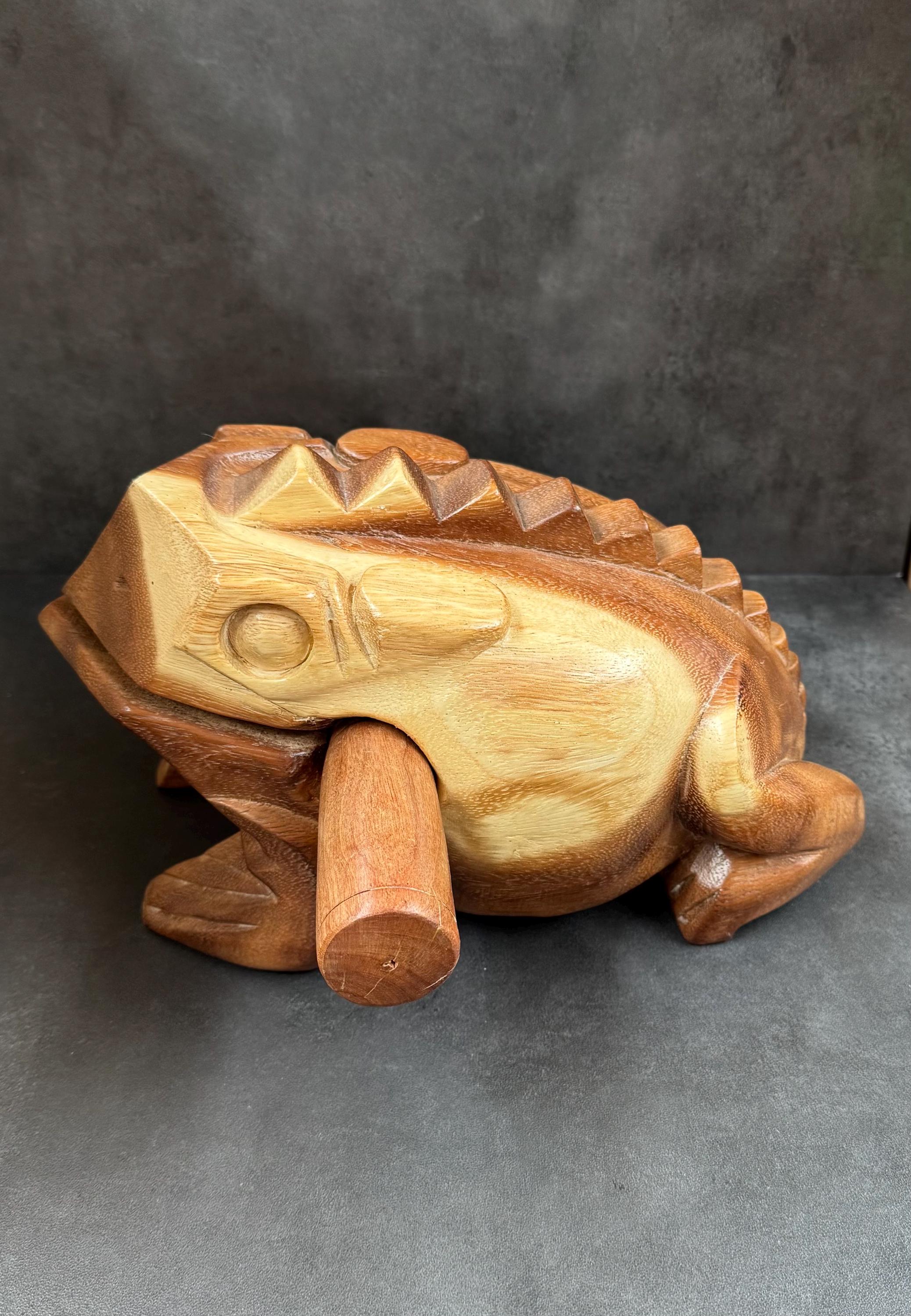 Handmade Wooden Croaking Frog: Musical Instrument, 10 Inch - Etsy