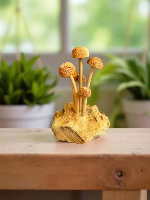 Enoki Mushroom Wooden statue