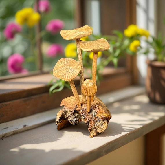 Handmade Wooden Mushroom, wooden mushroom decoration, decorative wooden mushrooms, gift, wooden mushrooms, wooden mushroom art, gifts