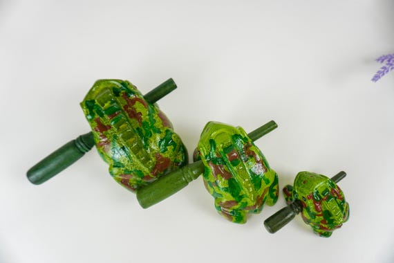 Army Wooden Frog, wood croaking musical frog, wooden toys frog, wooden frog ornament, wooden musical frog, handmade, handmading gift