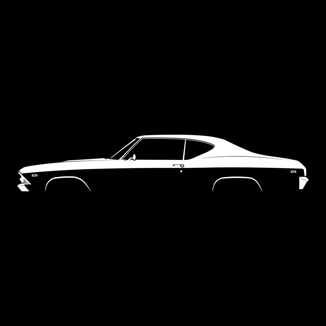 Chevelle SS (1969) Silhouette Vector File - Etsy