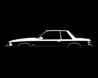 Mustang LX 5.0 (1989) Silhouette Vector File