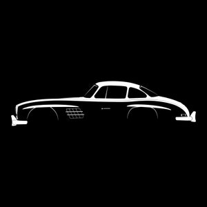 300 SL Gullwing Silhouette Vector File