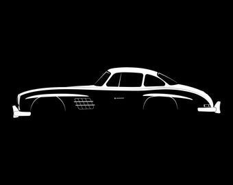 300 SL Gullwing Silhouette Vector File