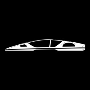 May include: A white futuristic car with a sleek, low profile design. The car has a large windshield and a small rear window. The car is shown in profile view.