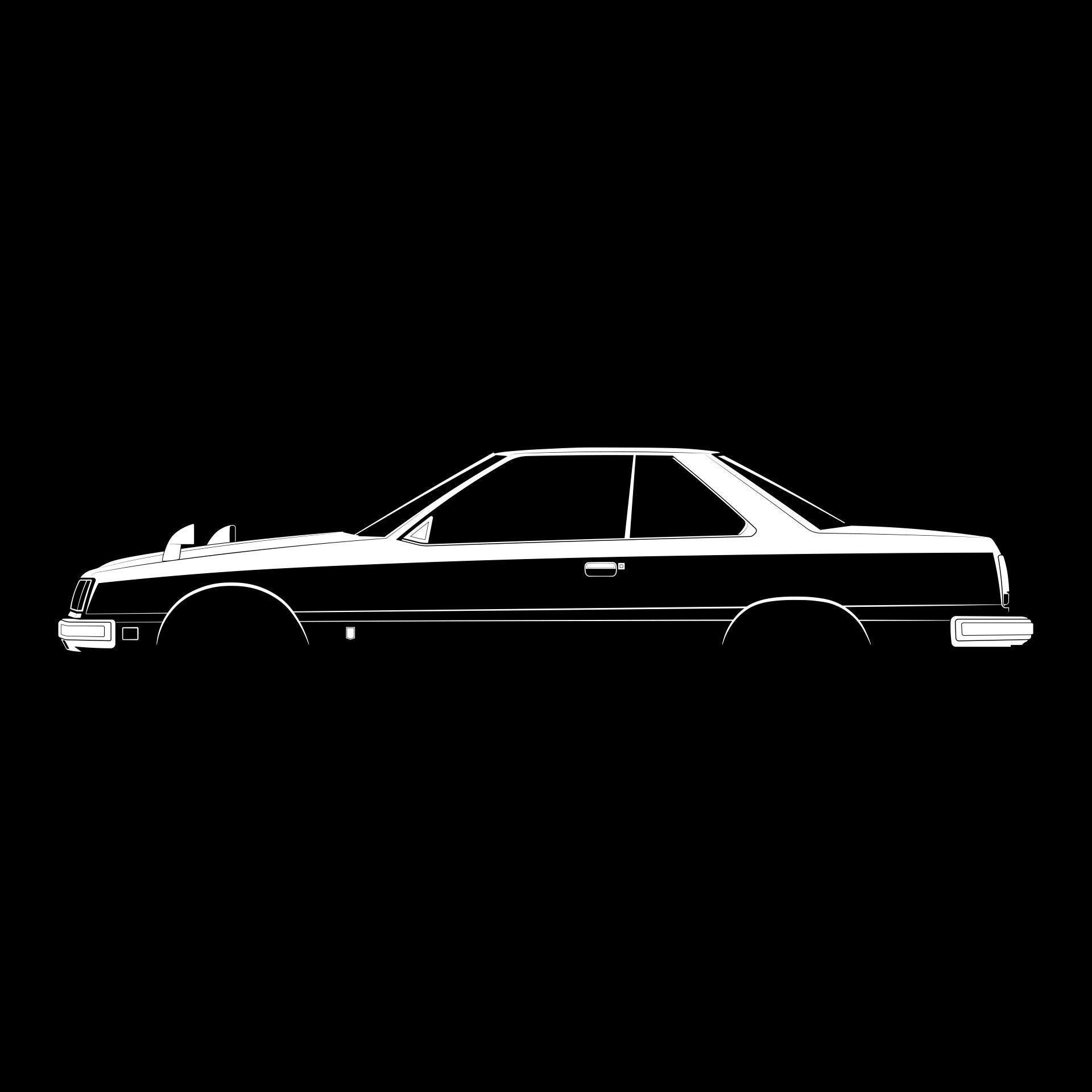 Skyline 2000GT Turbo Coupe (R30) Silhouette Vector File - Etsy