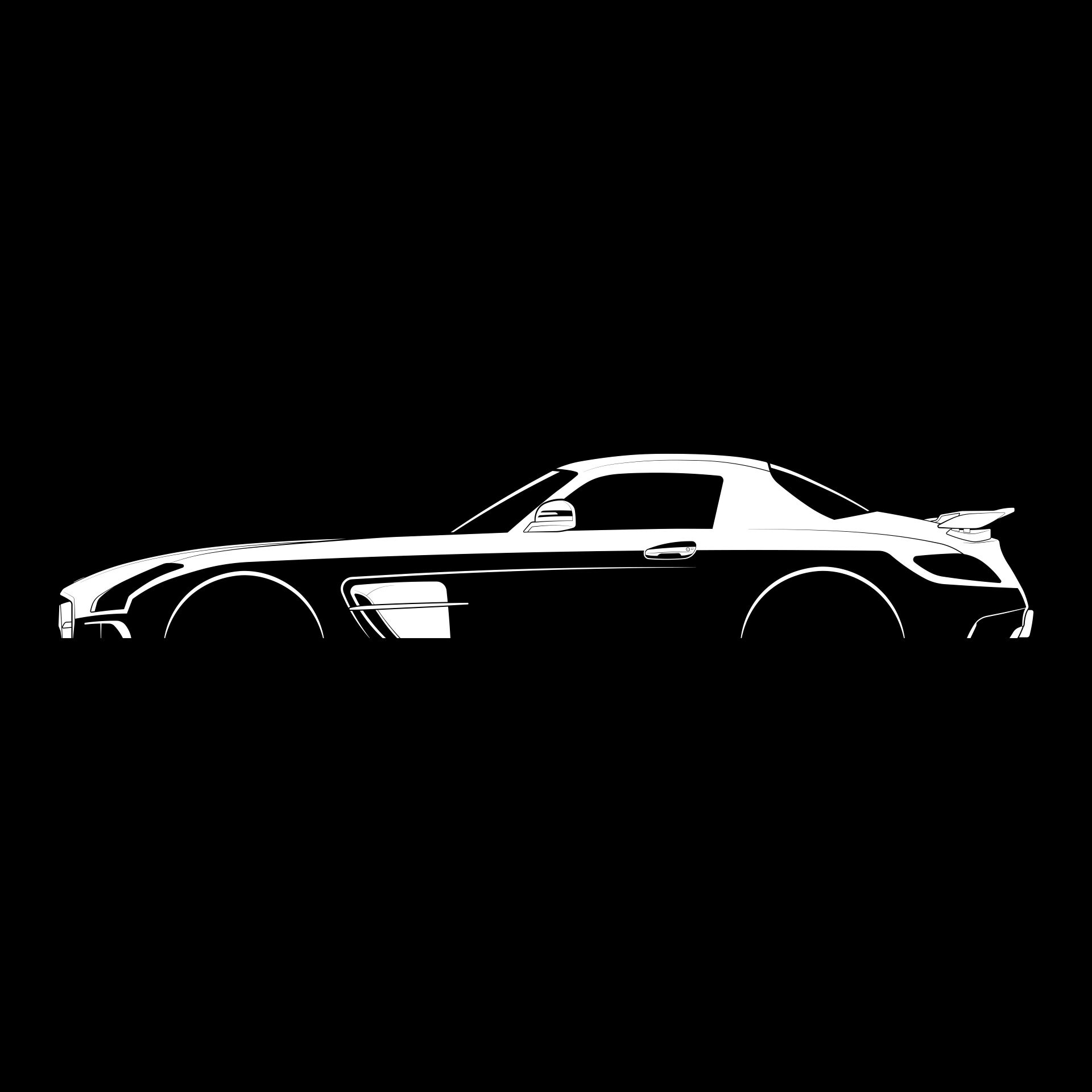 SLS AMG Black Series (C197) Silhouette Vector File - Etsy