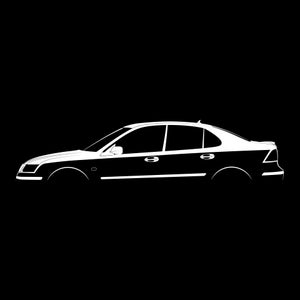 9-3 Sedan, Combi and Cabriolet (2003) Silhouette Vector File