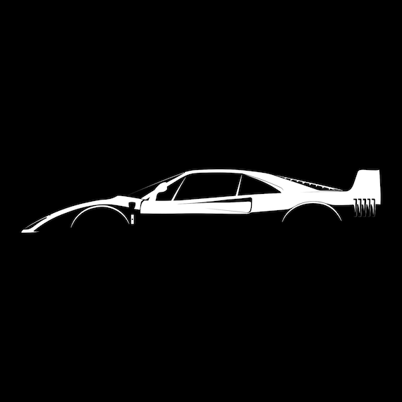 Ferrari F40 Silhouette Wanddekoration aus Metal (Neu (gemäss