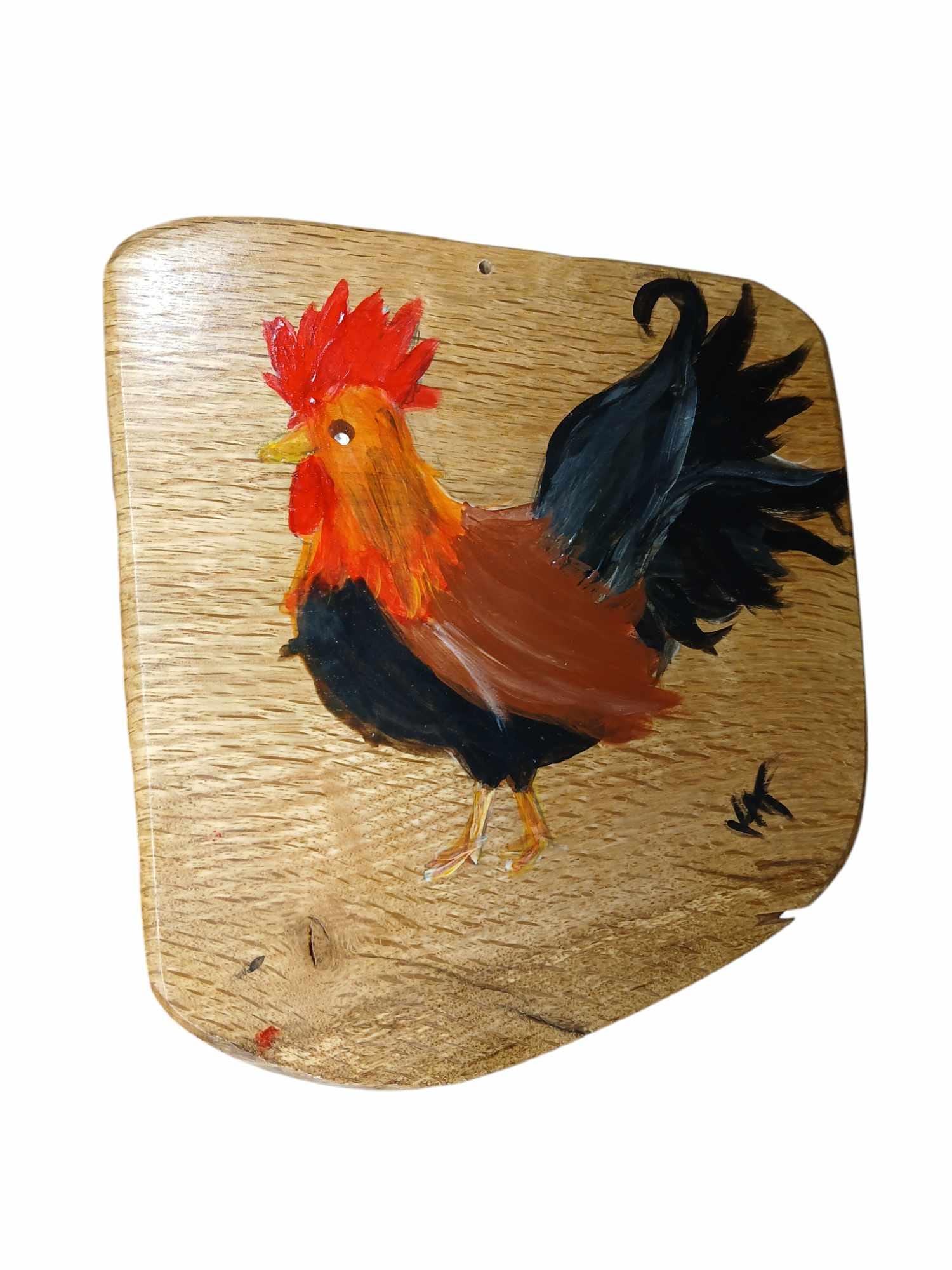 Pr. Hand Painted Roster on White Oak Board. by Colorful Creations - Etsy