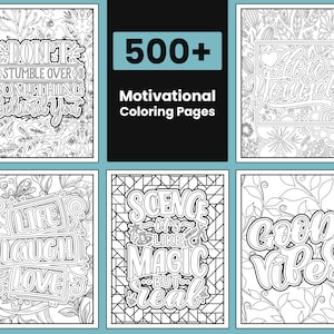 500 Quotes Coloring Pages, Coloring book pdf, Digital coloring pdf Printable coloring pages Adult coloring sheets Adult coloring book
