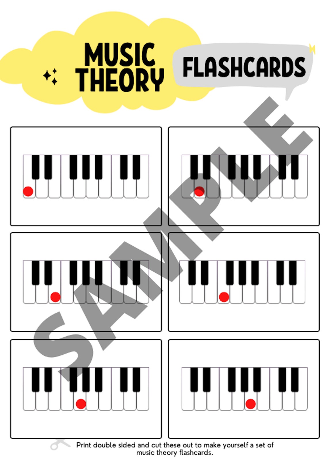 Printable Music Theory Flashcards Music Music Teacher Etsy