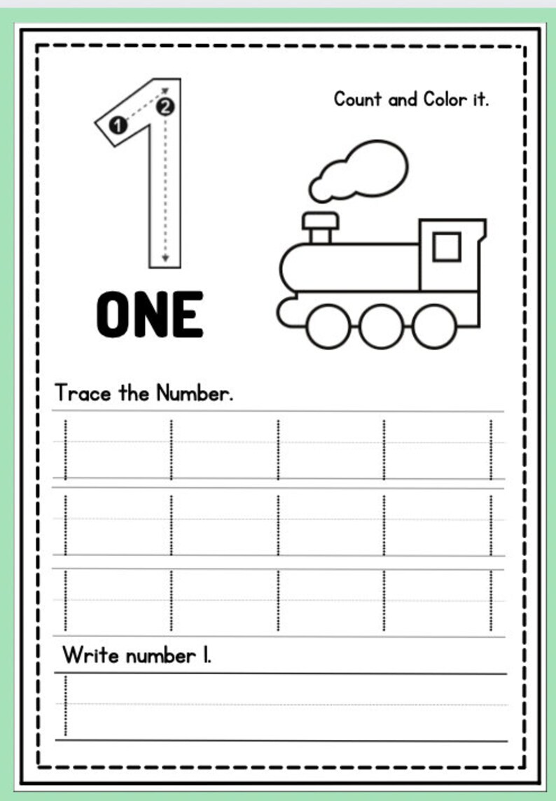 Printable Number Worksheets Home-schooling Workbook - Etsy