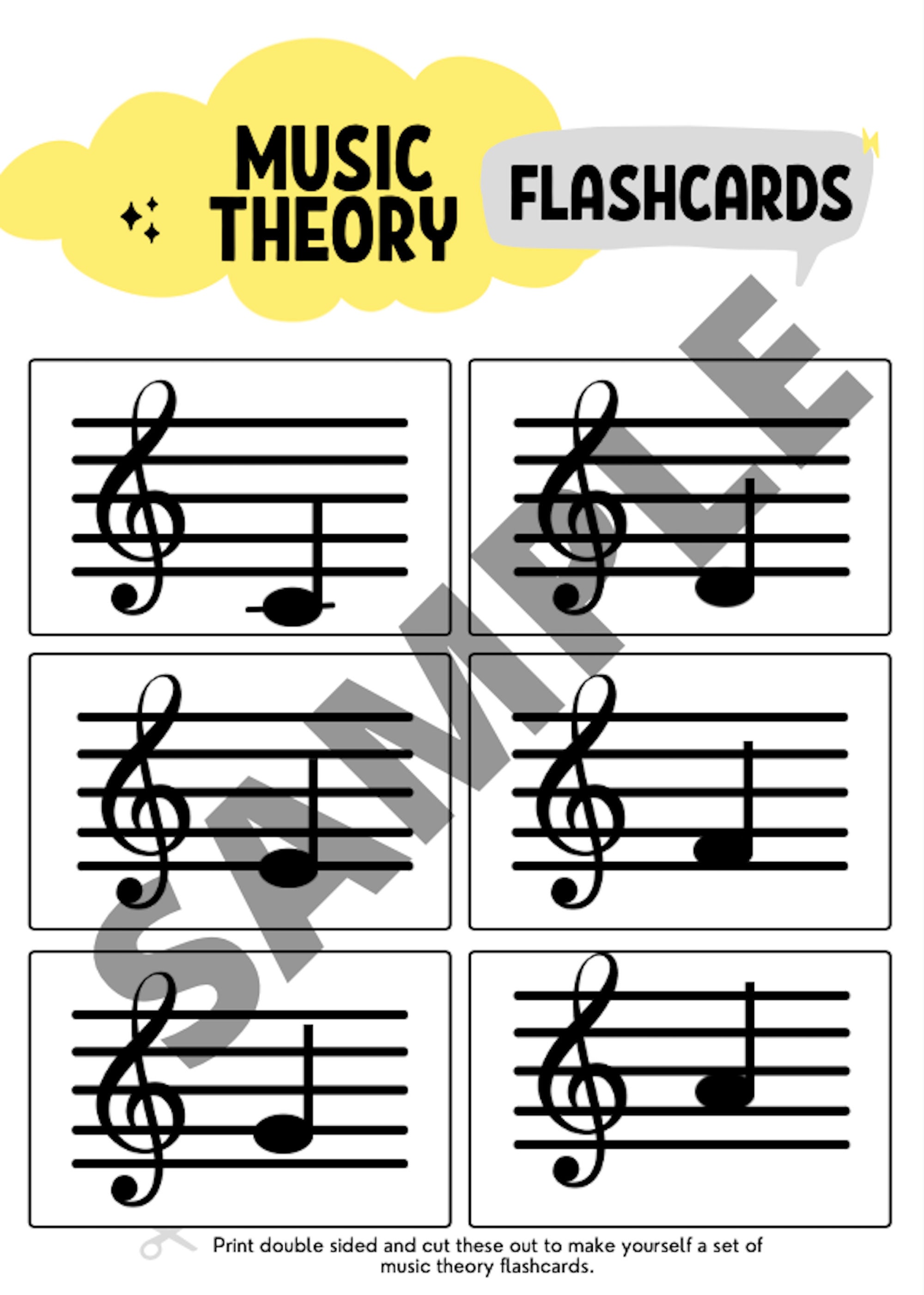 Printable Music Theory Flashcards Music Music Teacher - Etsy