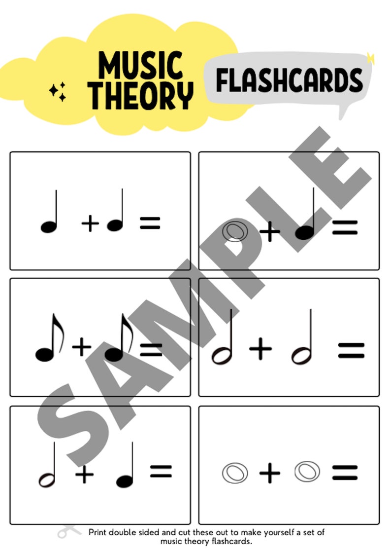 Printable Music Theory Flashcards Music Music Teacher Etsy