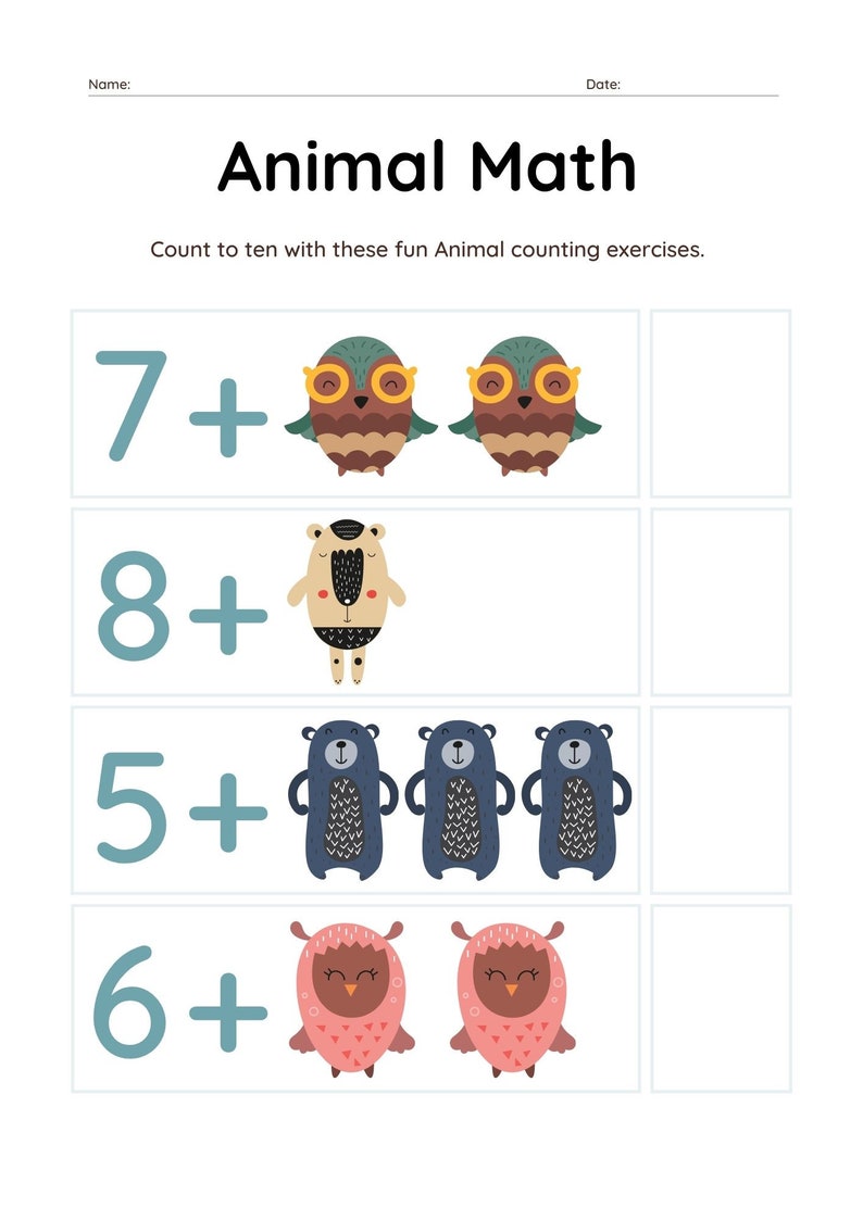 37 Fun Math Worksheets - Etsy