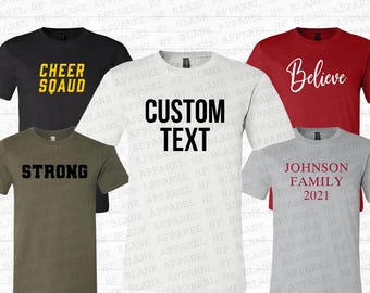 Customizable Unisex T-Shirt, Personalized Jersey Tee, Blank Bella Canvas Shirts, Custom Family Tops