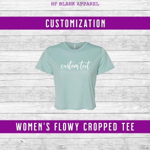Custom Bella Canvas Flowy Cropped Tee, Soft Light-Weight DIY Blank Crop Top