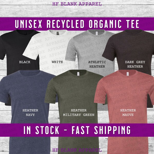 Bella Canvas Unisex Jersey Recycled Organic Tee - Recycled Polyester - Soft Organic Cotton Recycled Polyester T-Shirt - Save the Planet