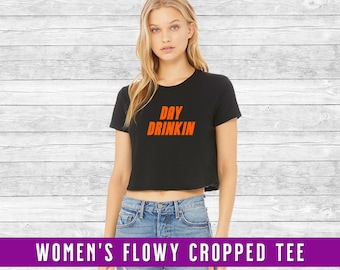 Custom Bella Canvas Flowy Cropped Tee, Soft Light-Weight DIY Blank Crop Top
