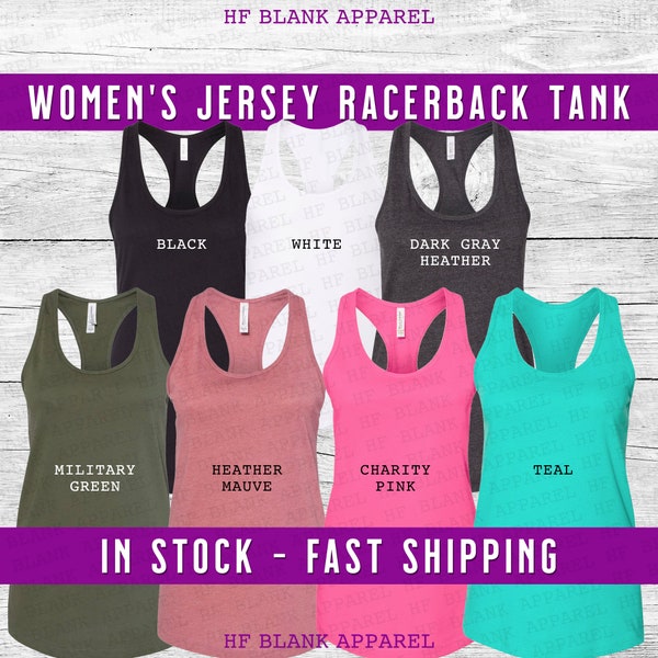 Women's Jersey Racerback Tank Top - Jersey Racerback Tank Top - Racerback Tank - Bella Canvas Racerback Tank Top - Blank Gym Racerback Tank