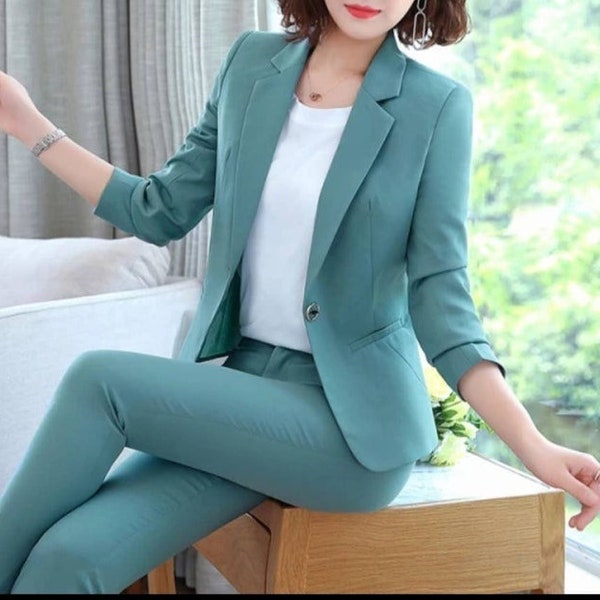 Sage Green Pant Suit Etsy