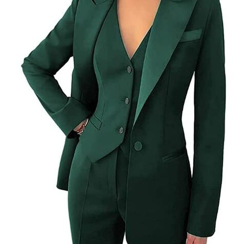 Green Suit for Women Womens Wedding Suit Set Three Piece Etsy