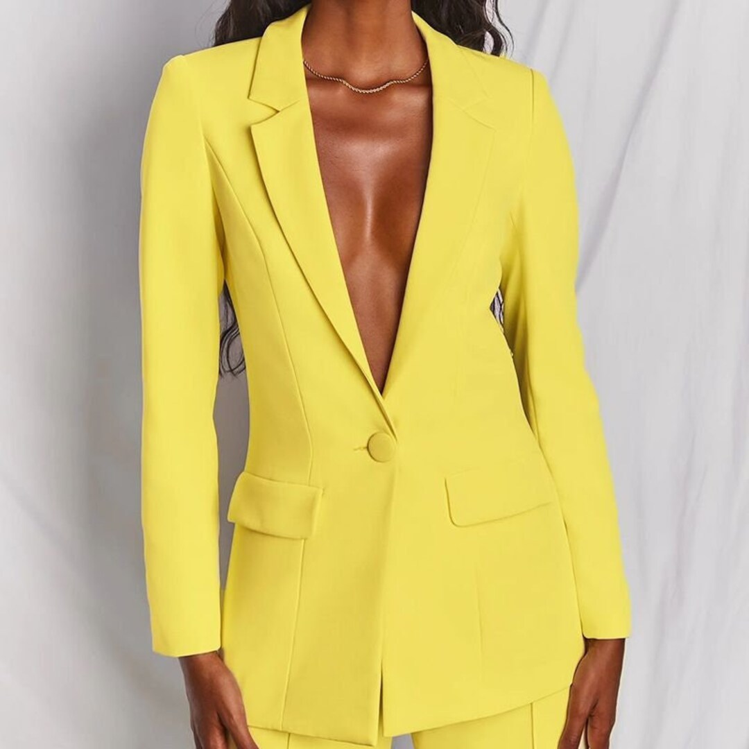 Yellow Dressy Pant Suits for Women Wedding Guest/women Formal Suit