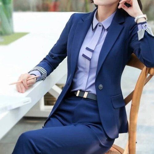 PANT SUITS Women Women Suit Blue Dress 