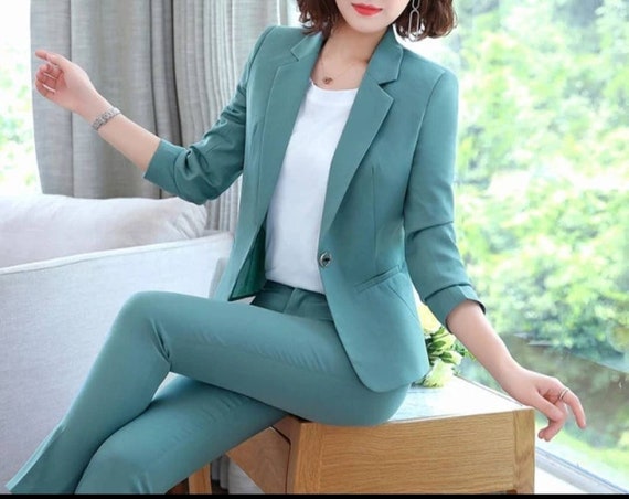 PANT SUITS Women Women Suit Green Dress Suit Women Business