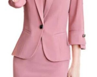 SKIRT SUITS women, Women Suit pink,  Dress Suit Women, Business Suit Women, Women Tailored Suit, Two piece suit Women