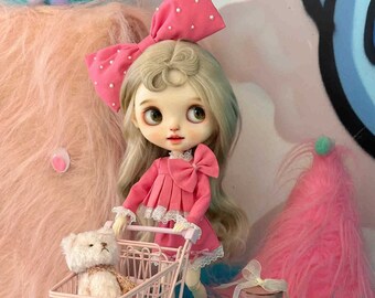 6 Piece Pink Dress Blythe Doll Dress Blythe Doll Clothes Azone OB24 OB22 Body Skirt ,OB24 Doll Clothes