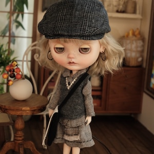 5-Piece Blythe Doll Outfit: Skirt, Shirt, Vest, Hat & Socks - Fits OB24/OB22