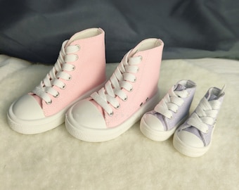 Purple Canvas Doll Shoes, BJD Miniature Sneakers, Various Sizes