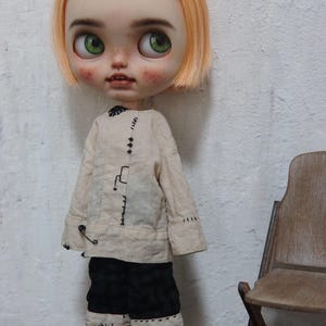 Blythe Doll Outfit: Top and Pants Set, Fits OB24/OB22