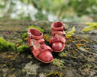 Red Leather Doll Shoes: Vintage Blythe, Azone, OB22/OB24