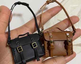 2 Color Leather Blythe OB24 OB26 Bag,Brown Black Miniature Doll Bag