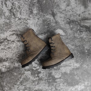 Brown Leather BJD Boots: Doll Shoes for 1/4, 1/3, Uncle DD, SD