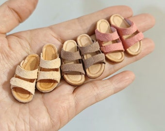 Handgefertigte Puppensandalen aus Leder: Blythe, Azone S, OB24/OB22