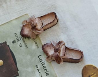 2 Color Vintage Leather Doll Shoes,OB24 Doll Shoes ,Blythe Shoes