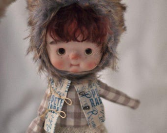 Vintage rutig Blythe-outfit | Passar Neo Blythe/Obitsu 22/24 | Handgjorda dockkläder