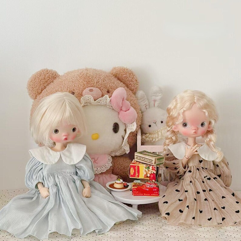 First Peter Rabbit Toy Doll Clothes Pastel Blue Dress With Peter Pan Collar, Blythe Doll ...