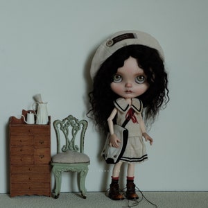 Four Piece Doll Clothes Set: Blythe, OB24, Azone (Hat/Top/Skirt/Socks)