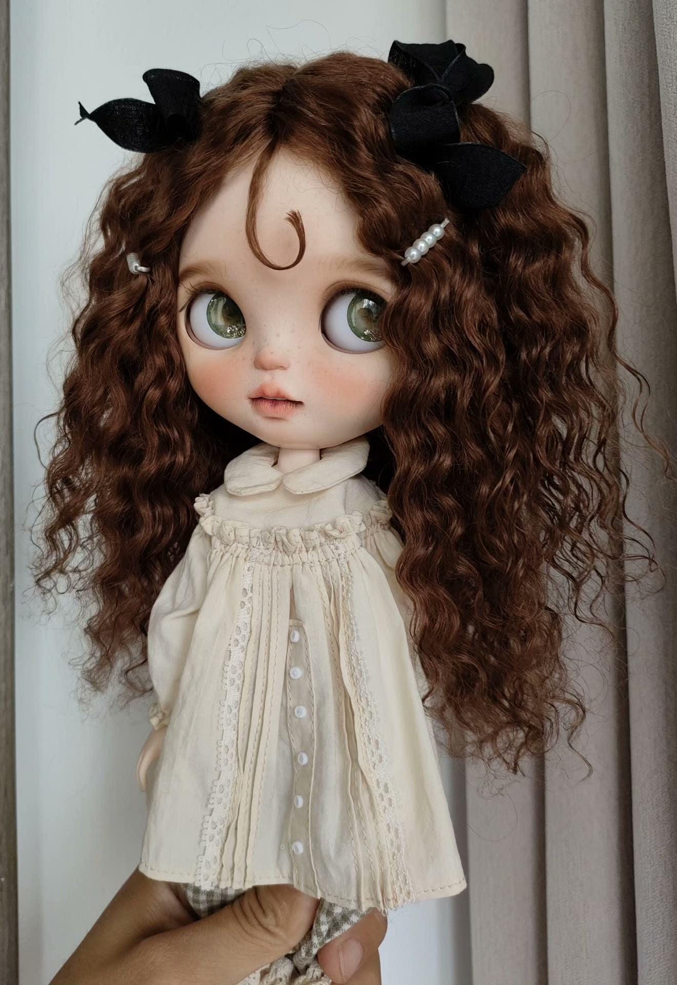 Handmade Mohair Doll Wig, Fits Blythe/qbaby, 9-10