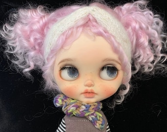 Perruques de haute qualité personnalisées en mohair rose Blythe/Qbaby, cheveux Blythe/Qbaby, Perruque en mohair Qbaby/Blythe, Perruque de poupée Qbaby, Perruque de poupée Blythe 9-10"