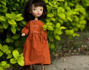 Orange Dress Blythe Doll Clothes,1/6 Doll Clothes for Azone OB24 OB22 Body Skirt ,OB24 Doll Clothes